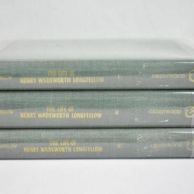 3 Hardcover Books: The Life of Henry Wadsworth Longfellow Vol 1-3, Vintage 1969