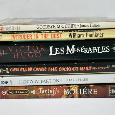 6 Paperback Books, Classics: Goodbye Mr Chips -to-Tartuffe
