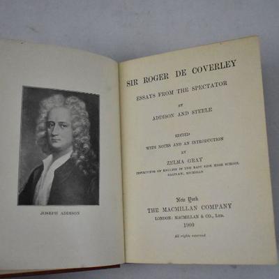 Antique Hardcover Book 1900: Sir Roger de Coverley, Essays from the Spectator