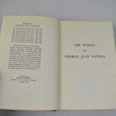 The World of George Jean Nathan: Hardcover Book - Vintage 1952