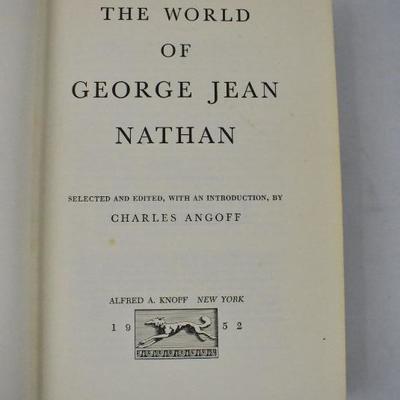 The World of George Jean Nathan: Hardcover Book - Vintage 1952