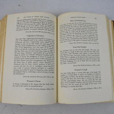 The World of George Jean Nathan: Hardcover Book - Vintage 1952