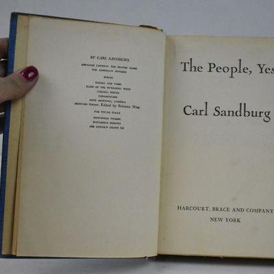 The People, Yes. Hardcover Book by Carl Sandburg - Vintage 1936