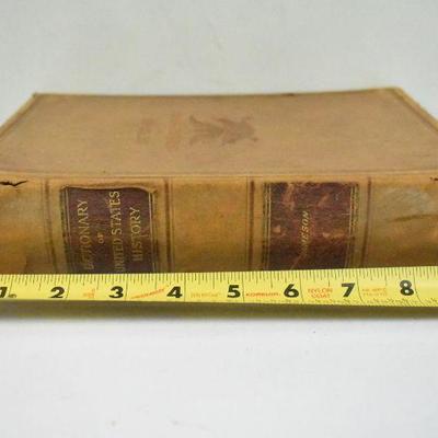 Dictionary of United States History, Hardcover Book - Antique 1897