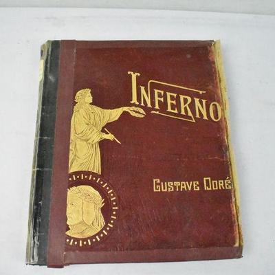 Dante's Inferno by Dante Illustrated Dore - Vintage Fragile Hardcover Book