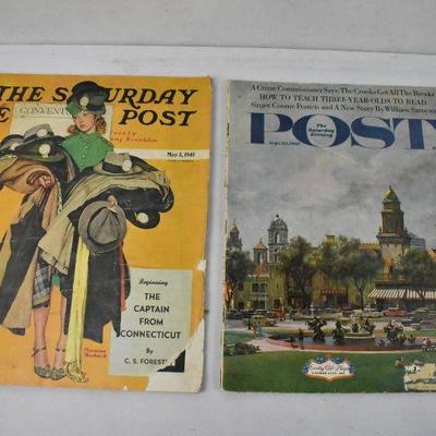 The Saturday Evening Post Magazines - Vintage 1941 and 1961