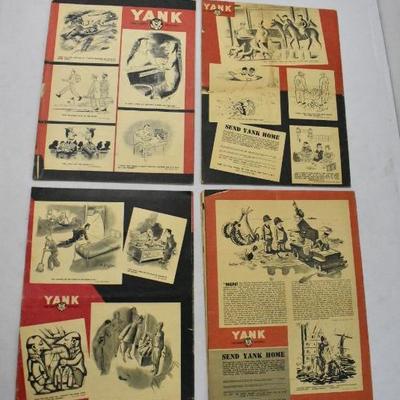 4 Large Magazines of The Army Weekly, Yank - Vintage 1945-1946