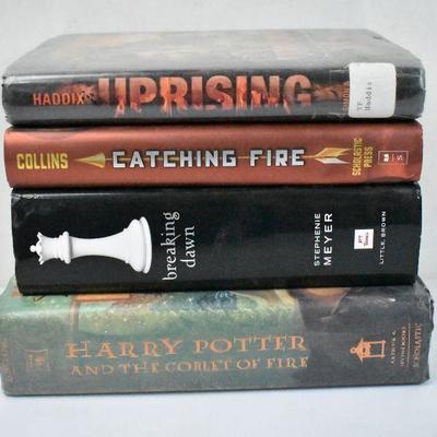 4 Hardcover Young Adult Books: Uprising -to- Harry Potter and the Goblet of Fire