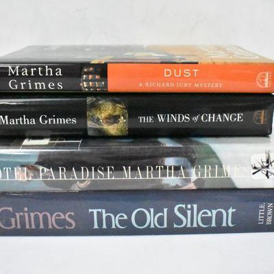 4 Hardcover Books by Martha Grimes: Dust -to- The Old Silent