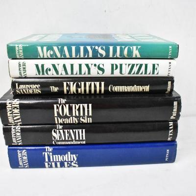 6 Hardcover Books by Lawrence Sanders: McNally's Luck -to- The Timothy Files