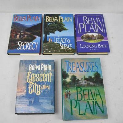 5 Hardcover Books by Belva Plain: Secrecy -to- Treasures