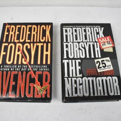 2 Hardcover Books by Frederick Forsyth: Avenger and The Negotiator