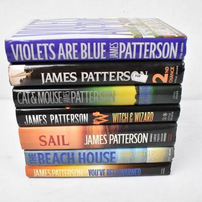 7 Hardcover Books by James Patterson: Violets are Blue -to- You've Been Warned