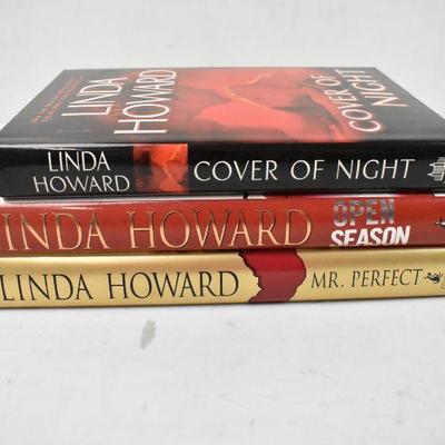 3 Hardcover Books by Linda Howard: Cover of the Night -to- Mr. Perfect