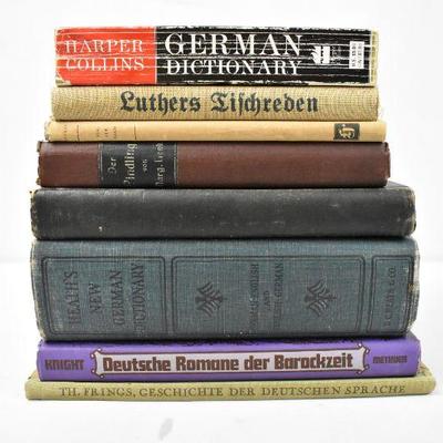 8 German Books: German Dictionary -to- Geschichte Der Deutschen Sprache