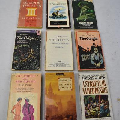 9 Paperback Classic Books: Oedipus The King -to- A Streetcar Named Desire