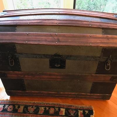 Antique dome top trunk with tray NOW $70