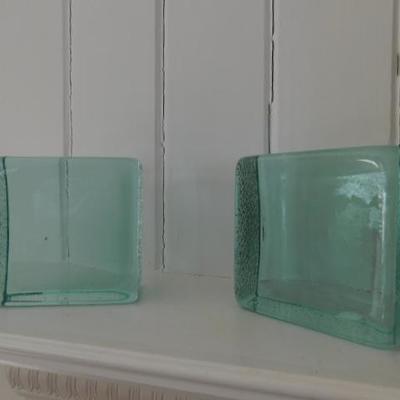 Solid Art Glass Book Ends 5
