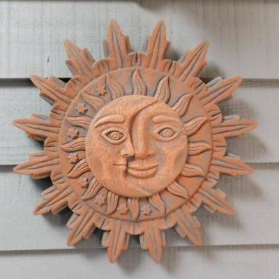 Clay Sun/Moon Face Decor 16