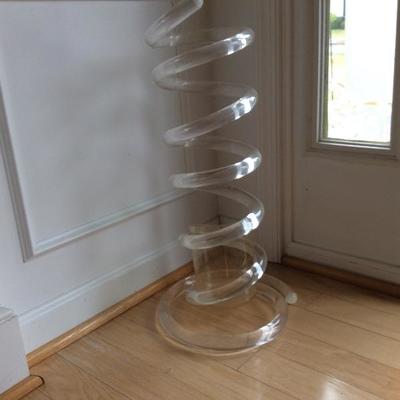 Lot # 29 Lucite twist swirl umbrella stand 