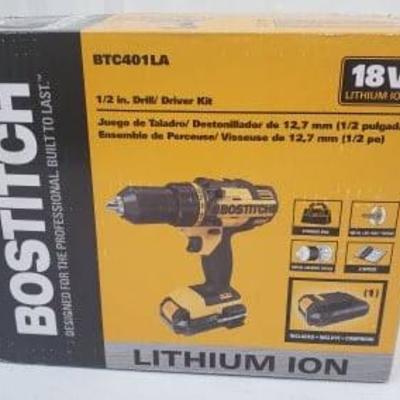 BOSTITCH 18-Volt Lithium-Ion Cordless Drill, BTC401LA, Missing Storage Bag - New
