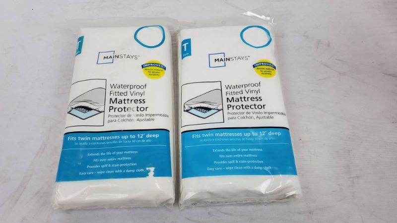 mainstays queen size waterproof fitted vinyl mattress protector