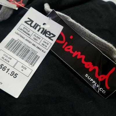 Diamond Supply Company Black Long Sleeve Hooded Shirt Men's Medium