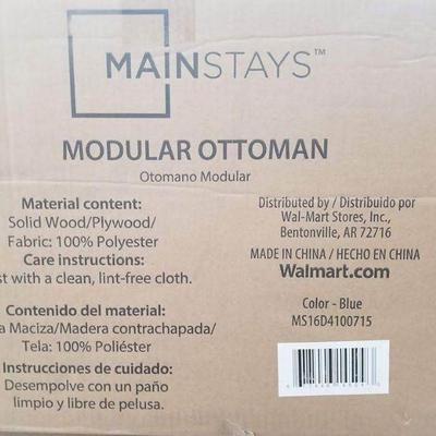 Mainstays Modular Ottoman, Navy - New