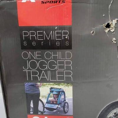 Blue One Child Jogger Stroller/Trailer, Small Tear in Mesh, Allen Sports- New