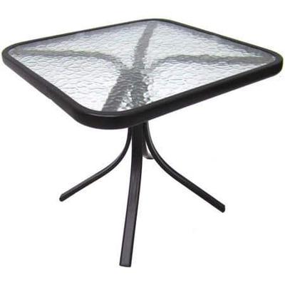 TWO, Mainstays 20in. Square Outdoor Tempered Glass Side Tables - New