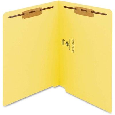 Smead, SMD25950, WaterShed CutLess End Tab Fastener Folders 50/Box, Yellow - New