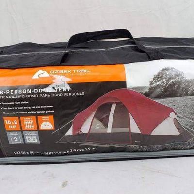 Ozark Trail, 8-Person Dome Tent, Red & Tan - New