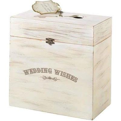 Wedding Wishes Wooden Key Card Box - New