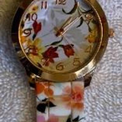 New Silicone Rubber Floral Quartz Watch