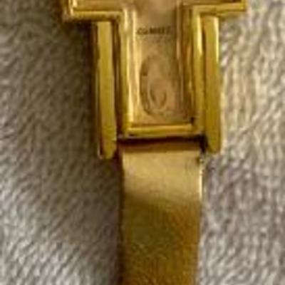 New Gold Tone Faux Leather Quartz Watch