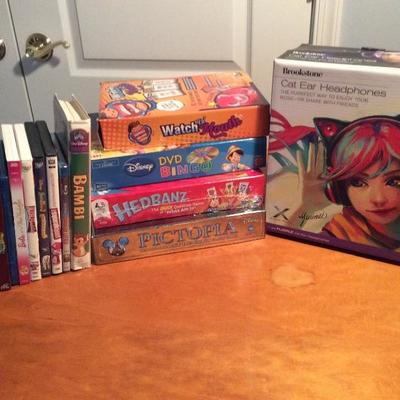 Lot # 36 Lot of games, dvd, cat ear headphones