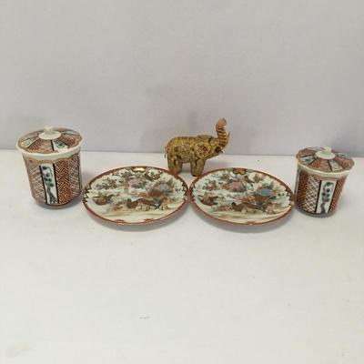 Lot 40 -  Asian Lot with Plates, Urn, Lamp and Elephant
