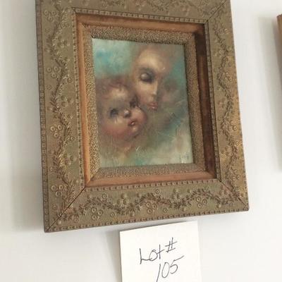 Lot #105 Assorted pieces of framed art