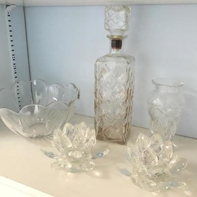 Lot 70- Large Crystal Lot with Mikasa Glass Bowl & More