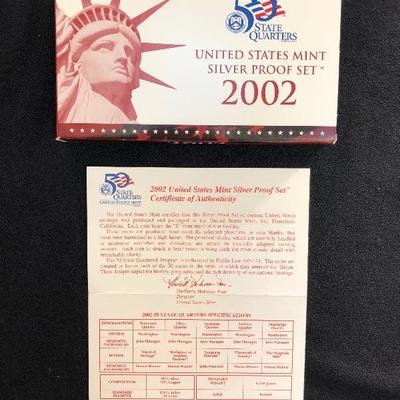 Lot 48 - 2002 United States Mint 90% Silver Proof Set - 50 State Quarters Part of Series - Mint in Box!