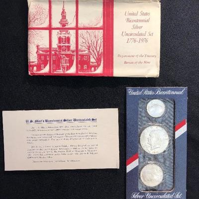 Lot 50 - 1976 US Mint Bicentennial 90% Silver uncirculated Mint Set in Original Case
