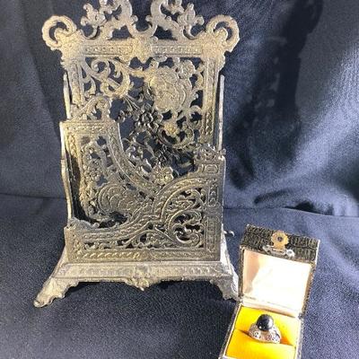 Lot 68 - Vintage Letter Sorter/Holder & Vintage Ring in Vintage Box