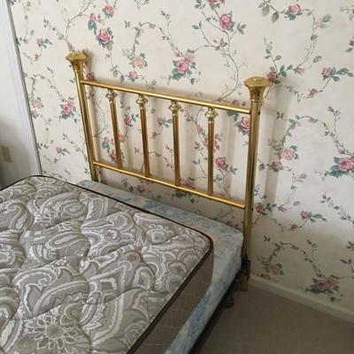 Lot 89 - Pair of Brass Twin Headboards with Frames