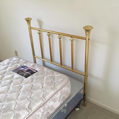 Lot 89 - Pair of Brass Twin Headboards with Frames