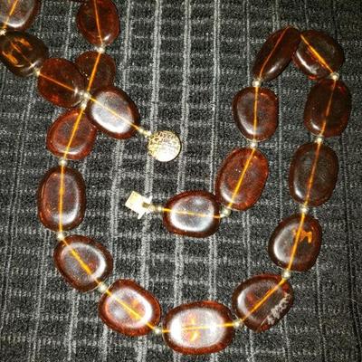 Amber colored necklace