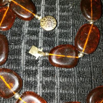 Amber colored necklace