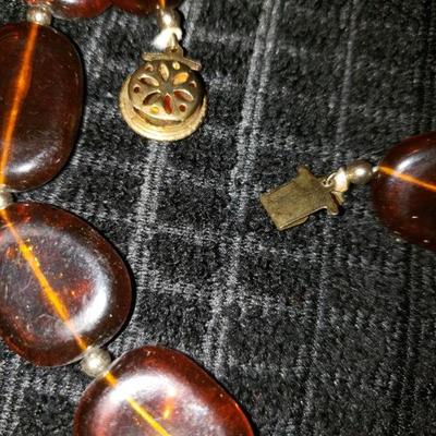 Amber colored necklace