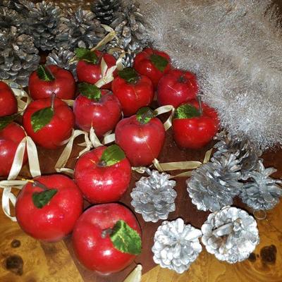 Silver and Apple Tree decorations 