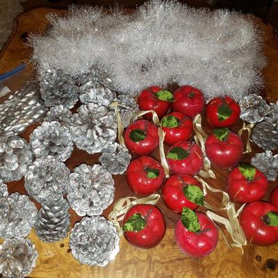 Silver and Apple Tree decorations 