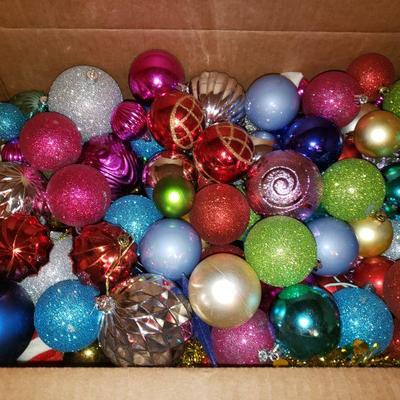 Large Box of Ball Ornaments 